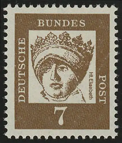 348x (ohne Fluo) Bedeutende Deutsche 7 Pf hl. Elisabeth **