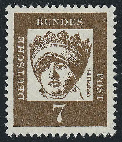 348y (fluoresz.) Bedeutende Deutsche 7 Pf hl. Elisabeth **