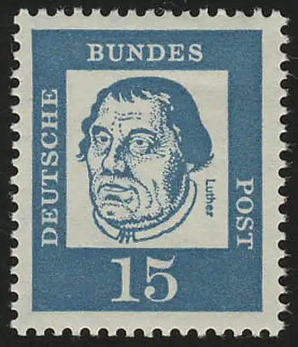 351y (fluoresz.) Bedeutende Deutsche 15 Pf Martin Luther **