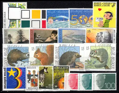 2491-2540 Belgien-Jahrgang 1992 komplett, postfrisch