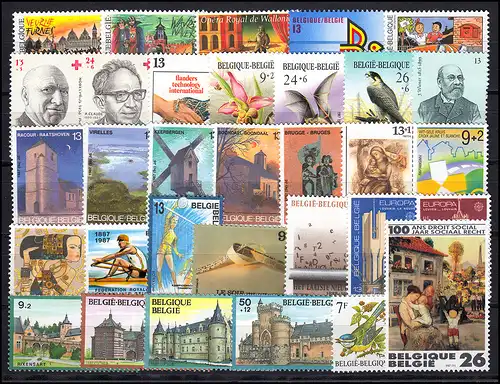 2293-2324 Belgien-Jahrgang 1987 komplett, postfrisch