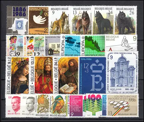 2251-2292 Belgique-Janvier 1986 complet, frais de port