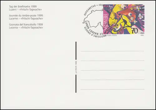 Schweiz Postkarte P 271 Tag der Briefmarke 1999 , ESSt Luzern23.11.1999