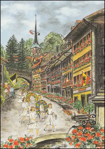 Suisse Carte postale P 258 Jour du timbre Burgdorf 1997, ** frais de port