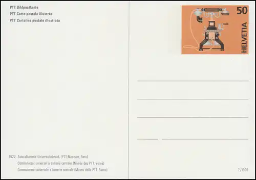 Schweiz Postkarte P 246 PTT-Museum Bern Telefon, ** postfrisch