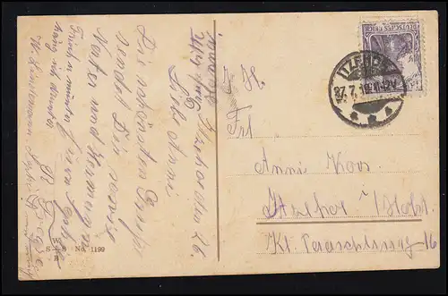 Liebes-AK Sitzende Frau am See - Sehnsucht! ITZEHOE 27.7.1919