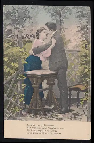 Amour-AK couple après le jeu de cartes - Qui a gagné maintenant? inutile