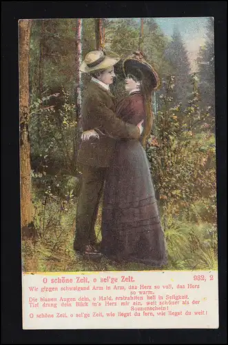 AK Amour couple d'amour / Carte de chanson: O beau temps, o sel'ge temps.