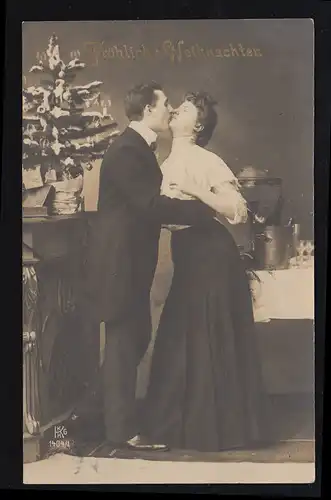 AK d'amour Le baiser de Noël, BINGEN - WORMS 1912