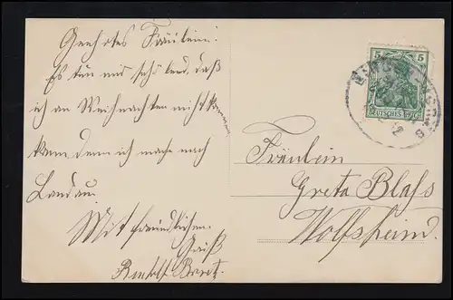 AK d'amour Le baiser de Noël, BINGEN - WORMS 1912