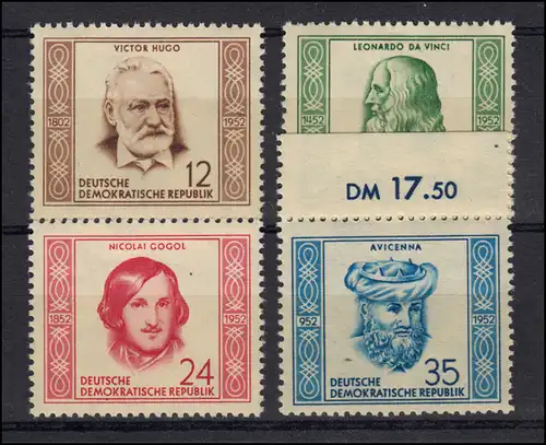 311-314 Persönlichkeiten 1952, Satz **, alle tiefst geprüft Schönherr BPP