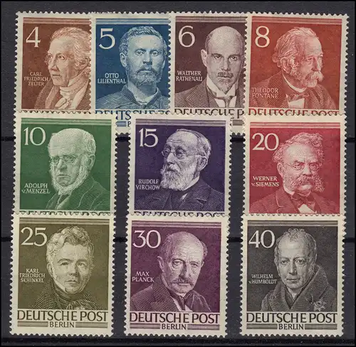 91-100 hommes de Berlin I - ensemble complet de 10 valeurs, Sat avec des restes de faux *
