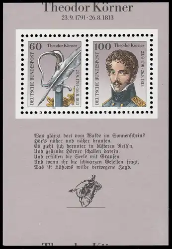 Block 25 Vs1 Theodor Körner 1991 - verschnitten, Namenszug am Unterrand, **