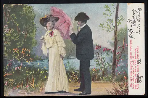 L'amour-AK Poème: Qui se cache sous le parasol ?