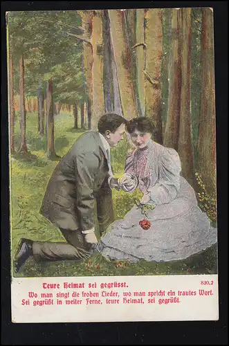 Chuchotements d'amour-AK dans les bois - Accueil fidèle, HAVIXBECK 1907