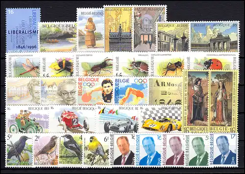 2676-2732 Belgien-Jahrgang 1996 komplett, postfrisch