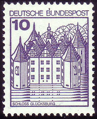 913AI Burgen und Schlösser 10 Pf Glücksburg, NEUE Fluoreszenz, postfrisch **