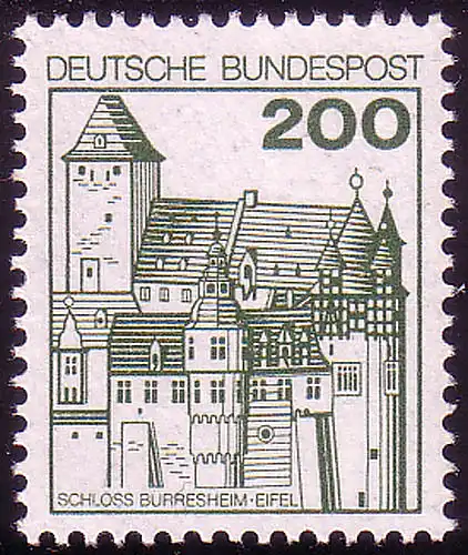 920 Burgen und Schlösser 200 Pf Bürresheim, ALTE Fluoreszenz, postfrisch **