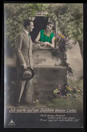 AK: Un couple d'amour à la fenêtre: J'attends un signe de ton amour, 1931