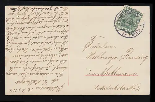 AK Femme avec sons - Carte de chanson: A la Weser, ROTTHAUSEN / ESSEN 14.7.14