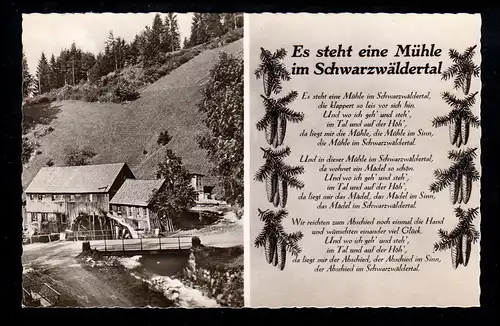 Lyrik-AK Es steht eine Mühle im Schwarzwaldtal, OTTOSCHWANDEN über EMMENDINGEN