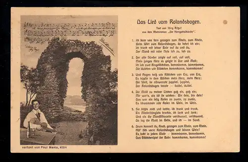 Lyrique AK Jörg Ritzel: La chanson de l'Arc de Roland, KÖNIGSWINTER 12.5.1925