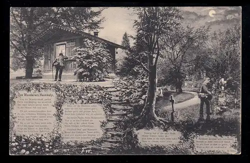 Lyrique AK M. Böhm: Le retour du randonneur, ZÜRICH BAHNHOF 1.10.1906