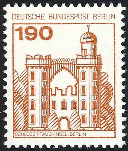 539 Burgen und Schlösser 190 Pf Pfaueninsel Berlin, alte Fluoreszenz, **
