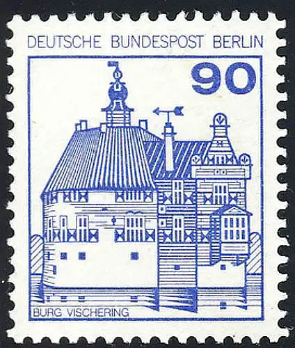 588 Burgen und Schlösser 90 Pf Vischering, alte Fluoreszenz, **
