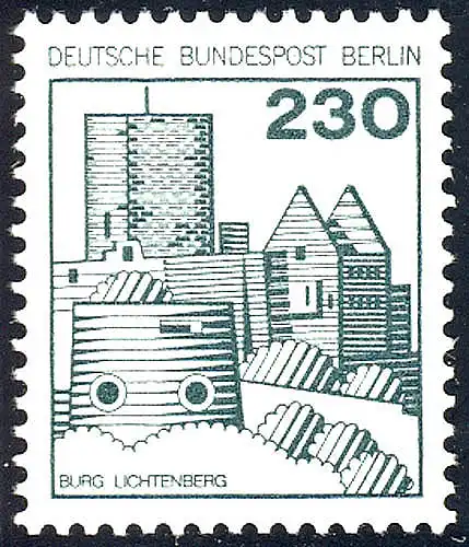 590 Burgen und Schlösser 230 Pf Lichtenberg, alte Fluoreszenz, **