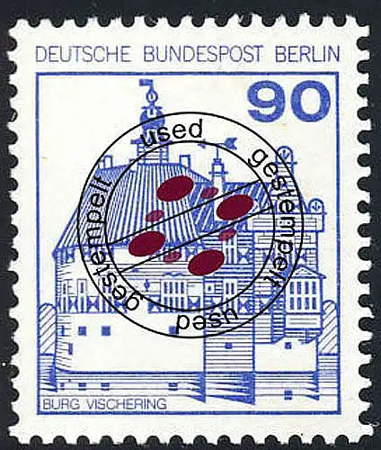 588 Burgen und Schlösser 90 Pf Vischering, alte Fluoreszenz, O