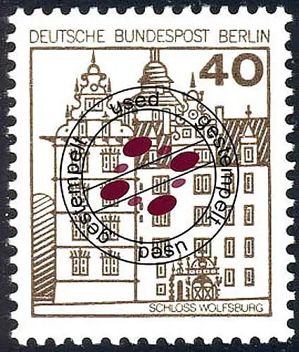 614 Burgen und Schlösser 40 Pf Wolfsburg, alte Fluoreszenz, O