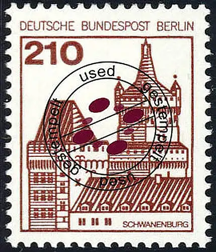 589 Châteaux et château 210 Pf Schwanenburg, nouvelle fluorescence, O