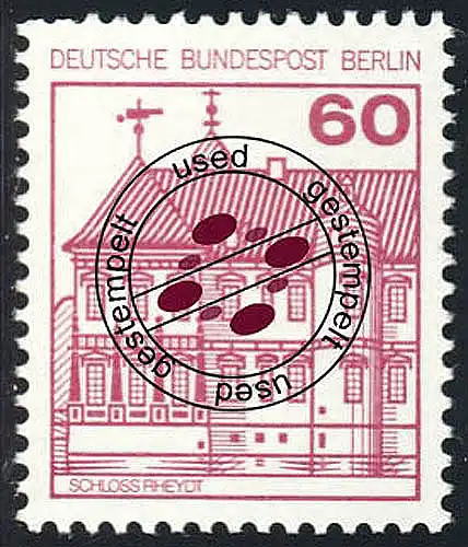 611A Burgen und Schlösser 60 Pf Rheydt, neue Fluoreszenz, O