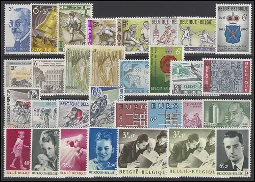 1300-1337 Belgique-Niveau 1963 complet, frais de port