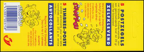 Livret de la Belgique 3073 Jour du timbre / personnages de bandes dessinées, **