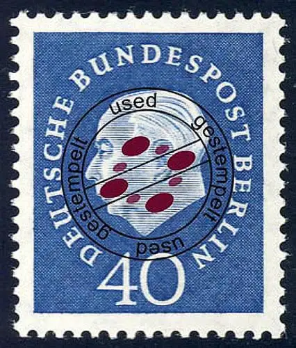 185 Theodor Heuss 40 Pf, gestempelt O