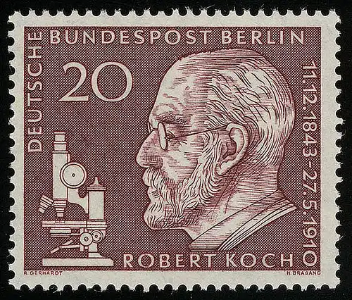 191y Robert Koch, geriffelte Gummierung **