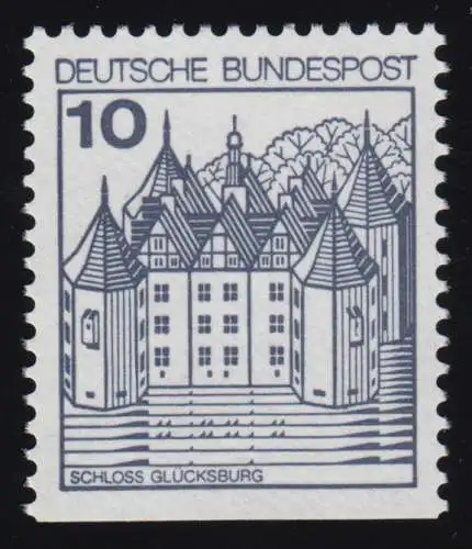 913DII v Burgen und Schlösser 10 Pf Glücksburg, ** LETTERSET weiß