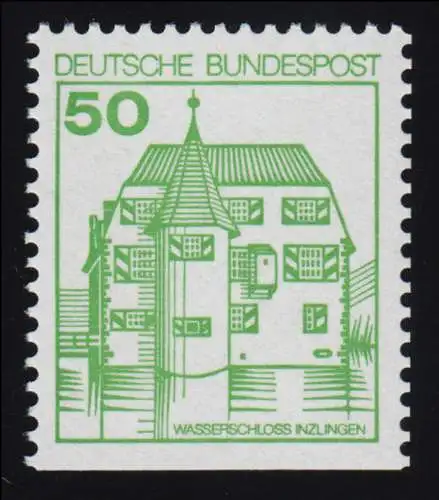 1038DII u Burgen und Schlösser 50 Pf Inzlingen, ** LETTERSET gelb