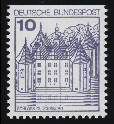 913CI Burgen und Schlösser 10 Pf Glücksburg, ** BUCHDRUCK, neue Fluoreszenz