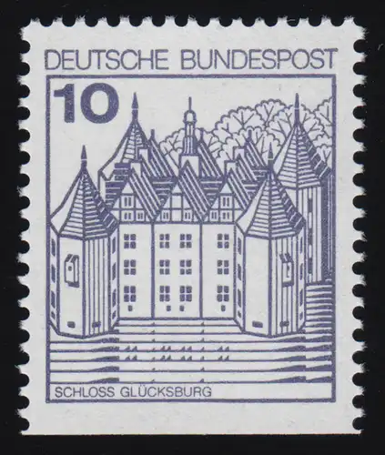 913DI Burgen und Schlösser 10 Pf Glücksburg, ** BUCHDRUCK neue Fluoreszenz