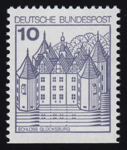 913DI Burgen und Schlösser 10 Pf Glücksburg, BUCHDRUCK neue Fluoreszenz **