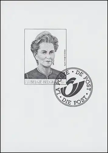 Belgique 2934 Impression noire du bloc 75 Reine Paola 2000