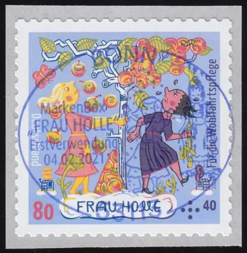 3591 Wofa Frau Holle 80 Cent, selbstklebend aus der Rolle, EV-O Bonn 4.2.21