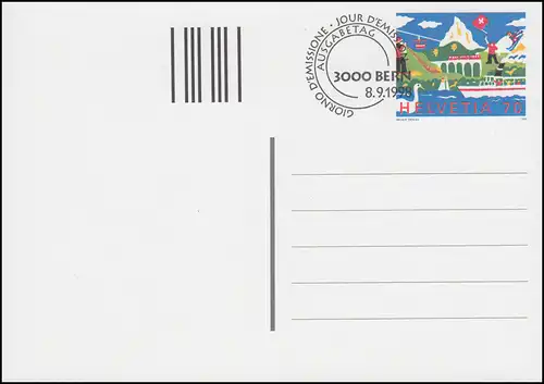 Suisse Carte postale P 264 Tourisme 1998, ESSt Berne 8.9.1998