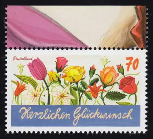 3232 Schreibanlässe: Herzlichen Glückwunsch, nassklebend, aus MH 111, **