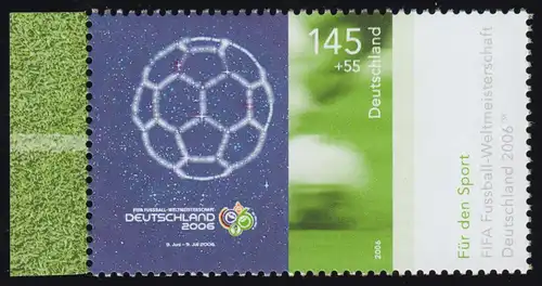 2521 Sporthilfe 145+55 C Fußball-WM WM-Plakat aus Block 67, **