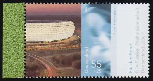 2518 Aide sportive 55+25 C Coupe du Monde de football Arena Allianz scène de jeu du bloc 67, **