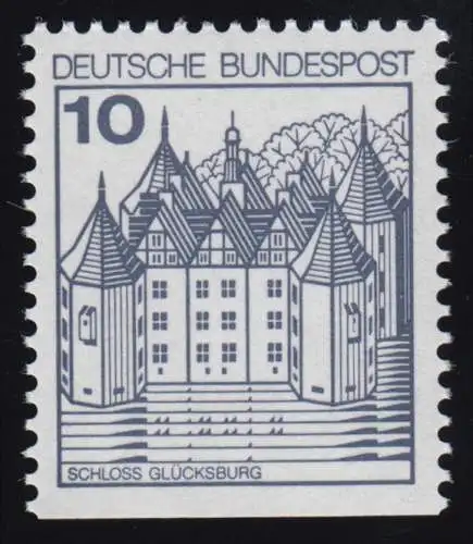913DII u Burgen und Schlösser 10 Pf Glücksburg, ** LETTERSET gelb